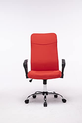 MUEBLIX.COM | Silla de Escritorio Rojo Toledo | Sillon de Oficina o Despacho con Respaldo Reclinable con Ruedas | Sillas Escritorio Giratoria Estilo Moderno de Polipropileno | Color Rojo