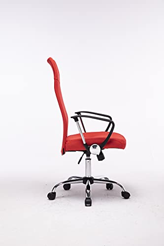 MUEBLIX.COM | Silla de Escritorio Rojo Toledo | Sillon de Oficina o Despacho con Respaldo Reclinable con Ruedas | Sillas Escritorio Giratoria Estilo Moderno de Polipropileno | Color Rojo