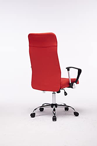 MUEBLIX.COM | Silla de Escritorio Rojo Toledo | Sillon de Oficina o Despacho con Respaldo Reclinable con Ruedas | Sillas Escritorio Giratoria Estilo Moderno de Polipropileno | Color Rojo