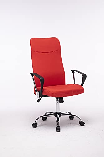 MUEBLIX.COM | Silla de Escritorio Rojo Toledo | Sillon de Oficina o Despacho con Respaldo Reclinable con Ruedas | Sillas Escritorio Giratoria Estilo Moderno de Polipropileno | Color Rojo