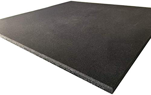 Mugar - Loseta de Caucho para gimnasios y Crossfit de 50x50 ó de 100x100cms Negras, Verdes o Rojas Profesional (Negra, 50x50x4cms)