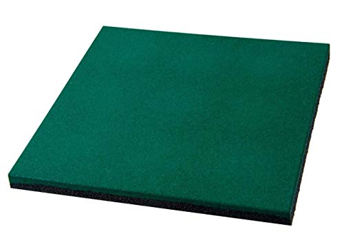 Mugar - Loseta de Caucho para gimnasios y Crossfit de 50x50 ó de 100x100cms Negras, Verdes o Rojas Profesional (Verde, 50x50x4cms)