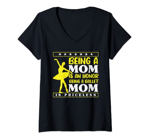 Mujer Ballet Mamá Bailarina Día de la Madre Baile Ballet Mujeres Camiseta Cuello V