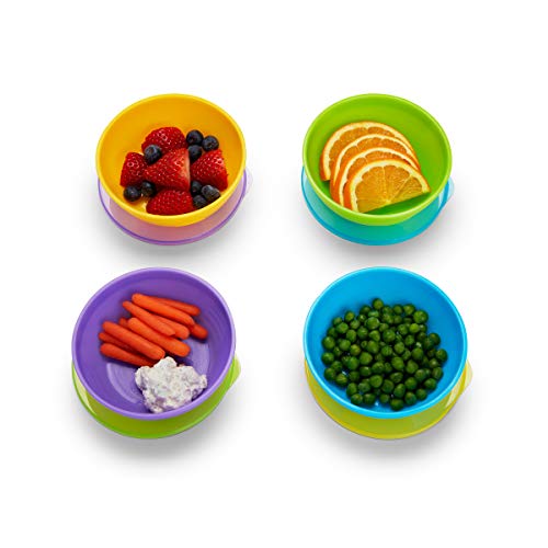 Munchkin Love - a - Bowls - Contenedor de almacenamiento de alimentos 4 cuencos / tapa + 2 cucharas, multicolor