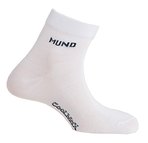 MUND Cycling/Running Calcetín, Mujer, Blanco, S (34-37)