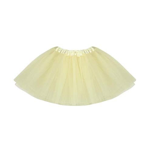 MUNDDY® - Tutu Elastico Tul 3 Capas 30 CM de Longitud para niña Bebe Distintas Colores Falda Disfraz Ballet (Envio 48-72h con Seguimiento Desde Madrid) (Beige)