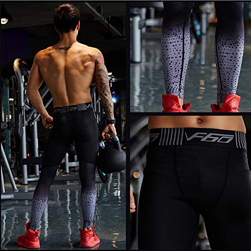 Muscle Alive Hombres Gimnasio Culturismo Compresión Leggins Medias Rutina de Ejercicio Aptitud Pantalones Capa Base Fresco y seco