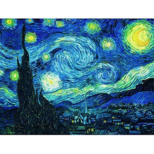 MWOOT DIY 5D Diamante Pintura Kits Pinturas por Numeros, 5D Diamond Pasted Painting Completo,Bordado Punto de Cruz Diamante Manualidades Hogar Decoracion Salon (30x40cm)-Noche Estrellada