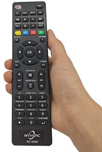 MYHGRC Mando Universal TV Apto para Samsung/Sony/TCL/Hisense/LG/Sharp/Sanyo/Toshiba/Hitachi/Philips/Panasonic/Oki Smart TV- No Requiere configuración Mando a Distancia Universal de TV