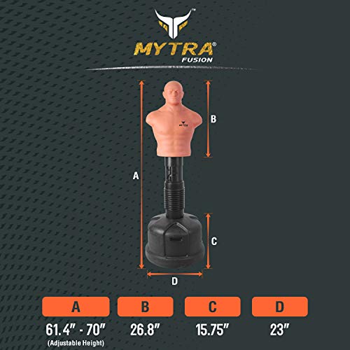 Mytra Fusion Big Bob Dummy Pedestal Boxing Bag Martial Arts Focus Punching Dummy Free Standing Punching Target Boxing Bob Dummy MMA Training Target Freestanding Punch Bag Strike Bag Training Punching