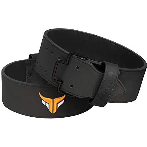 Mytra Fusion Cinturon Powerlifting con Hebilla de liberación Cinturon Gym para Hombres, Mujeres, Entrenamiento, Levantamiento de Pesas, Ejercicio físico, Cinturon Halterofilia (Black, M)