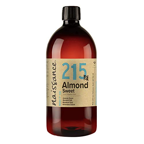 Naissance Aceite De Almendras Dulces Prensado en Frio Puro (no. 215) - 1 Litro - Hidratante y Emoliente Natural Cuidado Cara, Pelo, Uñas, Cuerpo, Piel – Ideal Para Masaje Corporal, Jabones, Estrías