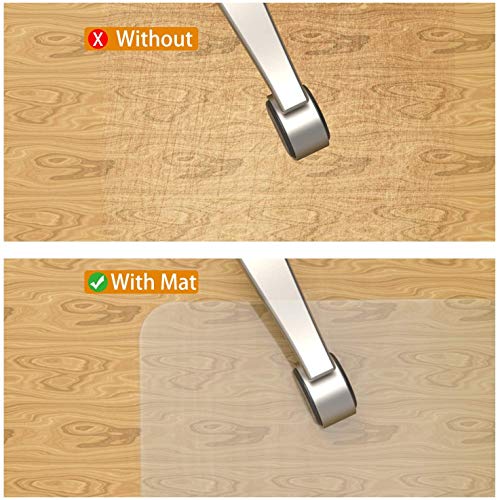 NATRKE Alfombrilla para Silla para Suelos Duros, Alfombrilla Grande para sillas de Escritorio 75 x 122 cm (2.5'x4 ') Estera para Silla de Oficina Hogar para Muebles Protector de Suelo de Madera