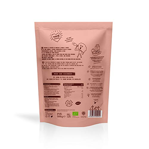 NATRULY Harina de Avena 2 Sabores BIO Avena en Polvo Sin Azúcar, Sin Gluten, 1 KG