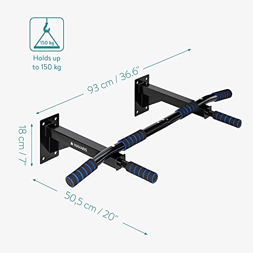 Navaris Barra dominada de Pared - Barra de tracción para Hacer Abdominales dominadas Flexiones calistenia Fitness - Accesorio para Gimnasio en casa