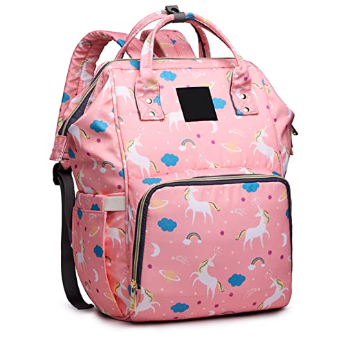 NC Mommy Bag Unicorn Mommy Bag Multifuncional Gran Capacidad Maternidad y Bebé Bolsa de Leche Botella Mochila Mochila Mochila Prenatal Bolsa Rosa