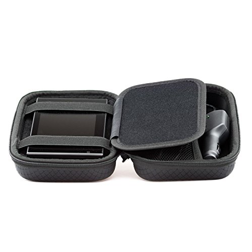 Negro Funda Duro para Garmin Nuvi 57LM 58LM 5'' GPS Sat Nav con Asa y Compartimentos para Accesorios