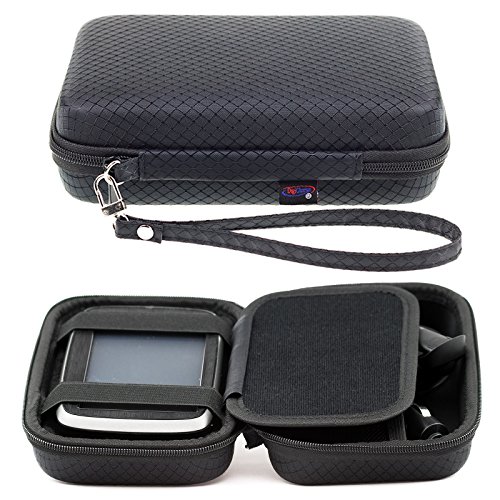 Negro Funda Duro Para TomTom Rider 500 550 450 420 42 410 400 Rider 40 GPS Sat Nav Con Asa y Compartimentos Para Accesorios