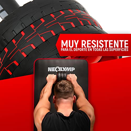 NEOLYMP Rodillo abdominal de alta calidad para su entrenamiento abdominal, rodillo AB, AW320, Negro/Rojo