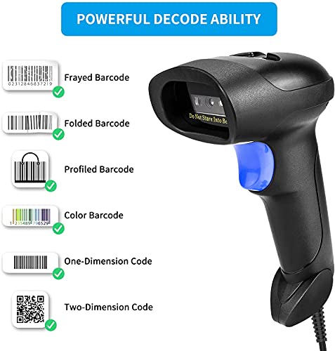 NetumScan - Lector de códigos de barras 2D - Lector/Imager de códigos de barras QR portátil (PDF417, QR, Data Matrix) con cable USB para PC, MAC, portátiles y NSL5