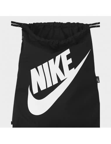 NIKE DC4245 NK HERITAGE DRAWSTRING - FA21 Sports bag unisex-adult black/black/white 1SIZE