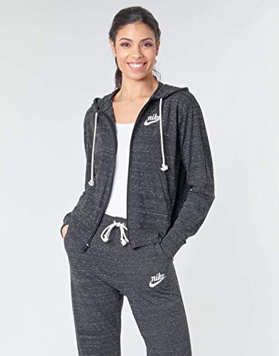 NIKE W NSW Gym VNTG Hoodie FZ Sudadera, Mujer, Black/Sail, XS