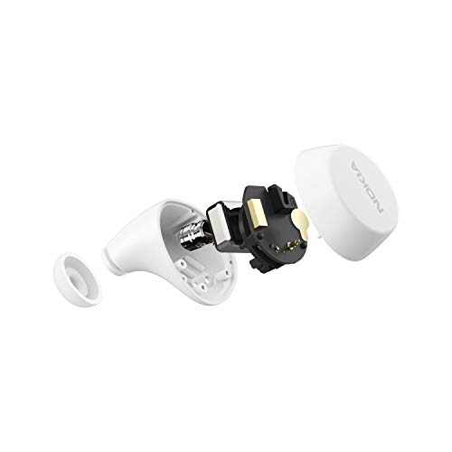 Nokia BH-405 Power Earbuds Lite True Auriculares Inalámbricos, 35Hrs de Reproducción, IPX7 a Prueba de Agua, Compatible con Bluetooth, Estuche Compacto de Carga Inalámbrica, Neve Blanco