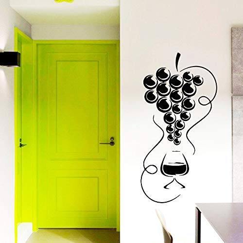 NSRJDSYT Calcomanías de Pared de Copa de Vino Uvas Copa de Vino decoración de Cocina Pegatinas de Vinilo extraíbles para Bar hogar decoración Interior diseño Mural 82x42cm