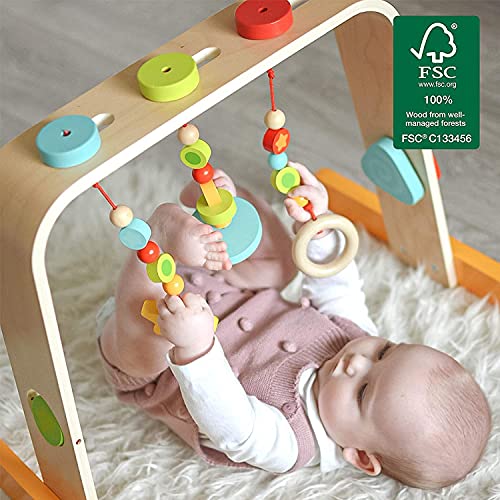 Nuby - Gimnasio de madera para bebés - 0m+, Multicolor