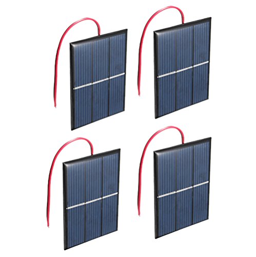 NUZAMAS Conjunto de 4 Piezas 1.5V 0.65W 60X80mm Micro Mini Celdas de Paneles solares para energía Solar, DIY Home, Science Projects - Juguetes - Cargador de batería