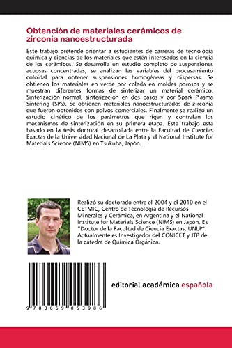 Obtención de materiales cerámicos de zirconia nanoestructurada: Procesamiento coloidal de suspensiones de zirconia. Materiales densos de zirconia nanoestructurada. Estudio cinético