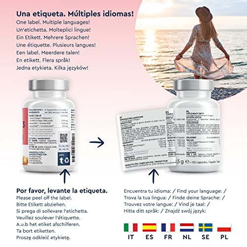 Omega 3 2000mg - Omega 3 en forma de triglicéridos reesterificados - 1.000mg EPA + 500mg DHA- Aceite de pescado en alta dosificación y biodisponibilidad- Fuente de ácidos grasos esenciales Omega 3