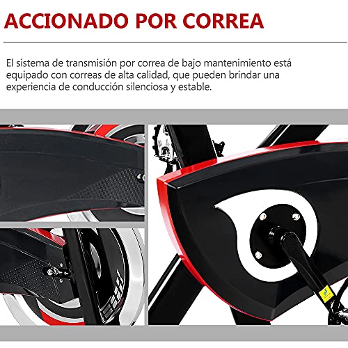 ONETWOFIT Bicicletas Estaticas, bicicleta estática con volante reforzado de 20KG y accionamiento silencioso por correa, bicicleta de entrenamiento de fitness para el gimnasio en casa OT319