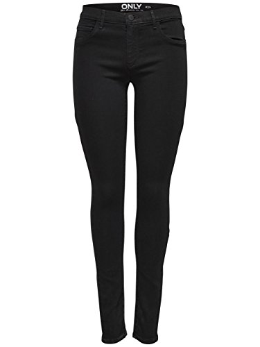 Only Onlrain Reg Skinny Jeans Cry6060 Vaqueros, Black Denim, M / 32L para Mujer