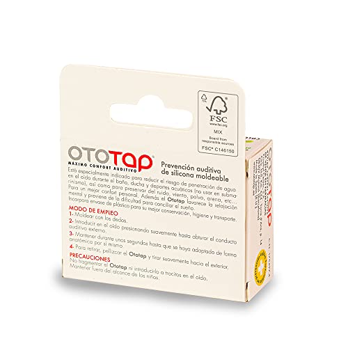 Ototap Tapones Para Oídos De Silicona Moldeables,Aislantes,Cómodos Y Reutilizables.Especiales Para Natación O Protección Contra Agua O Ruidos Fuertes.Con Estuche De Viaje, color Rosa,6 Unidades