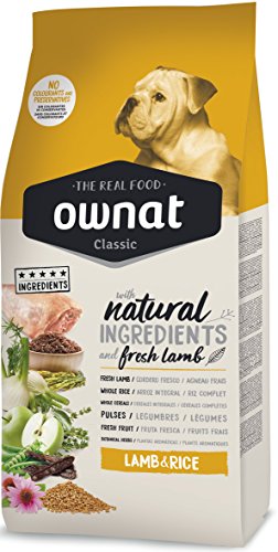 Ownat Pienso para Perros Dog Classic Lamb & Rice (20 kg) Perros con Ingredientes Naturales sin Preservantes ni Colorantes, Comida Alta en Proteínas.