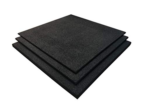 Pack loseta de caucho para gimnasio 100 x 100 cm, losetas de caucho maciza para gym, suelo gimnasio, pavimento entrenamiento, suelo caucho (1 unidad (1 m²), Espesor 20 mm)