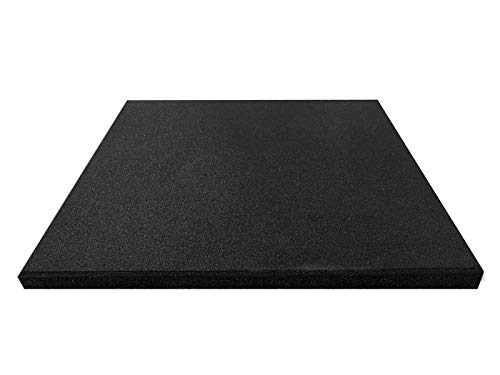 Pack Loseta de Caucho para Gimnasio | Medida 50 x 50 x 2 cm | Suelo de Caucho Gimnasio | Pavimento de Caucho para Halterofilia | Suelo Entrenamiento Profesional (2 losetas (0,5 m²), Negra)