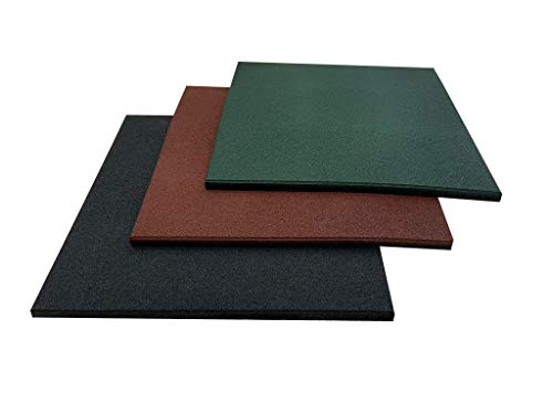 Pack Loseta de Caucho para Gimnasio | Medida 50 x 50 x 2 cm | Suelo de Caucho Gimnasio | Pavimento de Caucho para Halterofilia | Suelo Entrenamiento Profesional (2 losetas (0,5 m²), Negra)