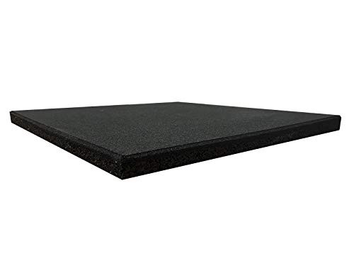 Pack Loseta de Caucho para Gimnasio | Medida 50 x 50 x 2 cm | Suelo de Caucho Gimnasio | Pavimento de Caucho para Halterofilia | Suelo Entrenamiento Profesional (2 losetas (0,5 m²), Negra)