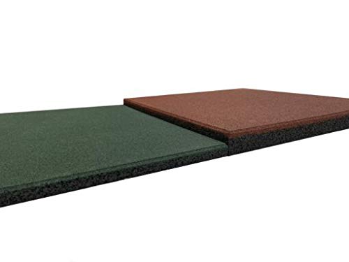 Pack loseta de Caucho para Gimnasio | Medida 50 x 50 x 4 cm | Suelo para Gimnasio | Pavimento de Caucho para Halterofilia | Loseta de Entrenamiento Profesional (1 loseta (50 x 50 cm), Negra)