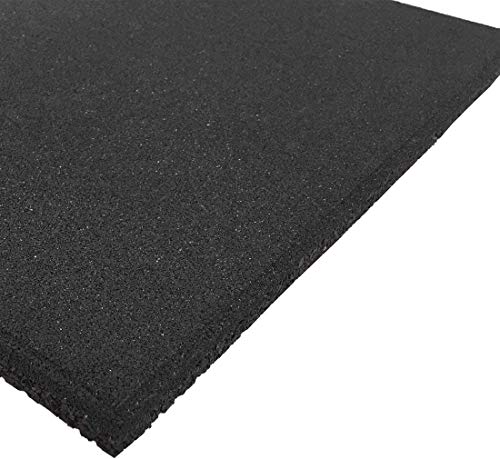 PACK LOSETAS DE CAUCHO NEGRO 40MM DE DIÁMETRO CON TACO 1m² x 1m² PROFESIONAL, USO HABITUAL EN GIMNASIOS, PARQUES INFANTILES (10, Grande)