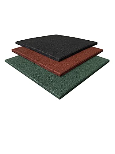 Pack losetas de caucho para gimnasio 50 x 50 x 2 cm, suelo de gimnasio para entrenamiento, loseta caucho crossfit y gimnasios, suelo de gimnasio en losetas (1 loseta (50 x 50 cm), Rojo)