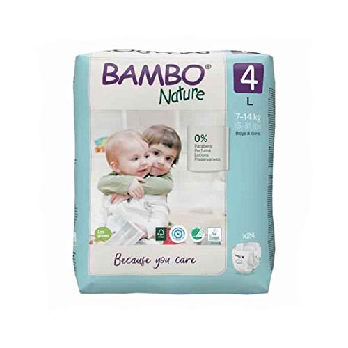 Pañales Bambo Nature Talla 4 – 7 a 14kg (PACK 6 x 24UN)