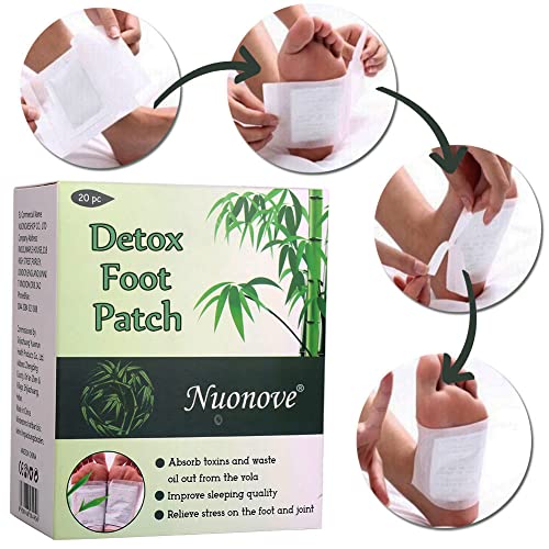 Parches para Pies Parches Para Pes Parches Pies Desintoxicantes Alivio del Dolor, Parches de Bambú, Eliminan Toxinas Cuerpo Mejoran Sueño, 20PC