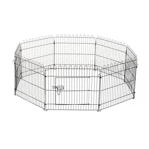 PawHut Parque Perros Jaula Plegable Mascotas Cerca Entrenamiento Cachorros 8 Vallas (71x61cm)