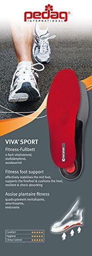 Pedag Viva Sport - Plantillas para el deporte unisex, Red, 11 Mens UK