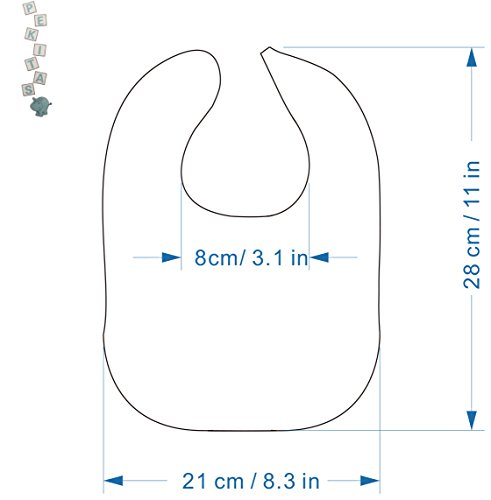 PEKITAS Pack 7 Baberos Para Bebe Impermeable Cierre Suave Algodón Tamaño 28 cm x 21 cm