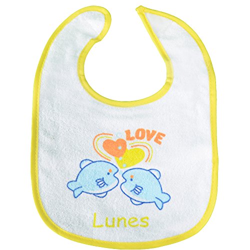 PEKITAS Pack 7 Baberos Para Bebe Impermeable Cierre Suave Algodón Tamaño 28 cm x 21 cm