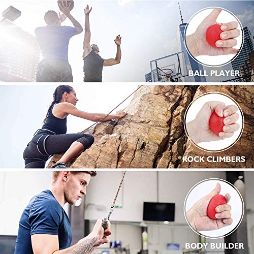 Pelota Rehabilitacion Mano, Pelota Antiestres Pelotas Ejercicio Manos, Antiestres Ejercitar para Fisioterapia, Tratamiento de Manos, Alivio del estrés, 3 Niveles de Resistencia, 3 Colores